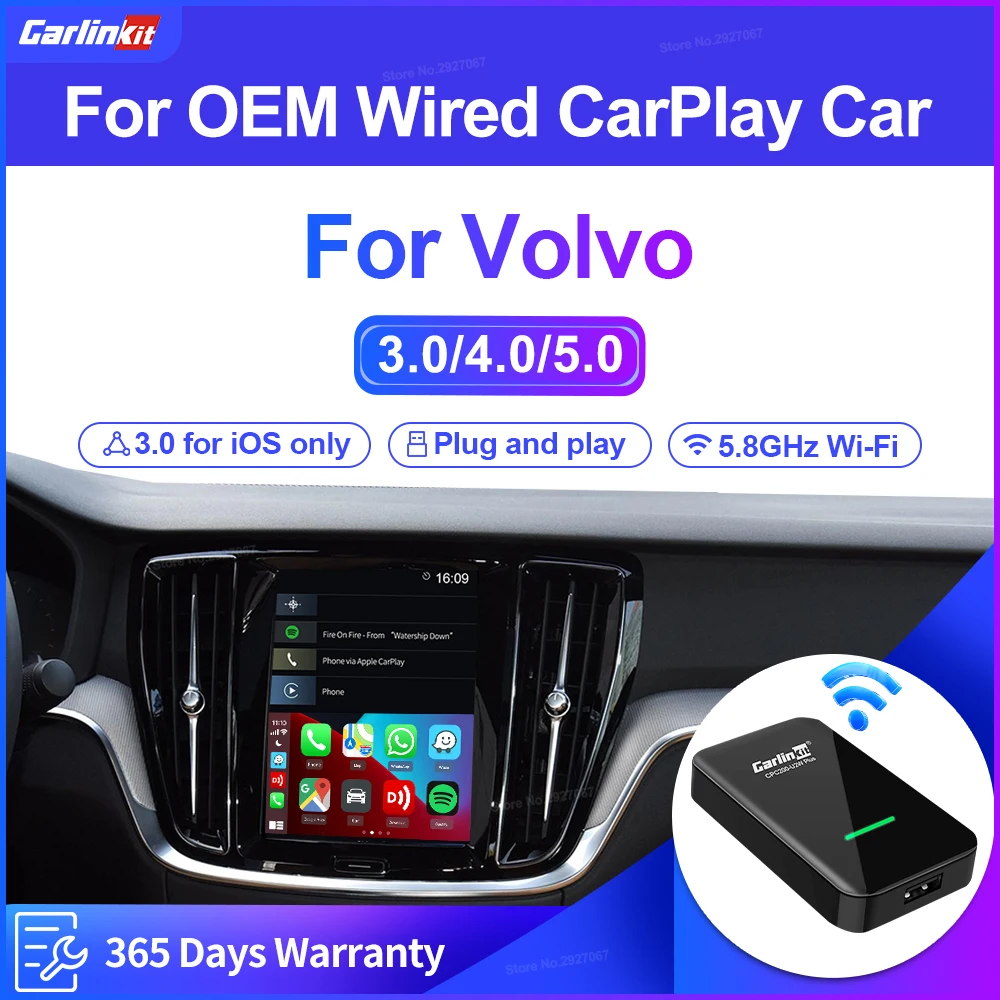 Carlinkit 5.0 4.0 3.0 Adattatore Wireless Carplay Cablato A Wireless Apple Car Play Ai Box Per Volvo Xc90 Xc60 Xc40 S90 S60 V90 V60
