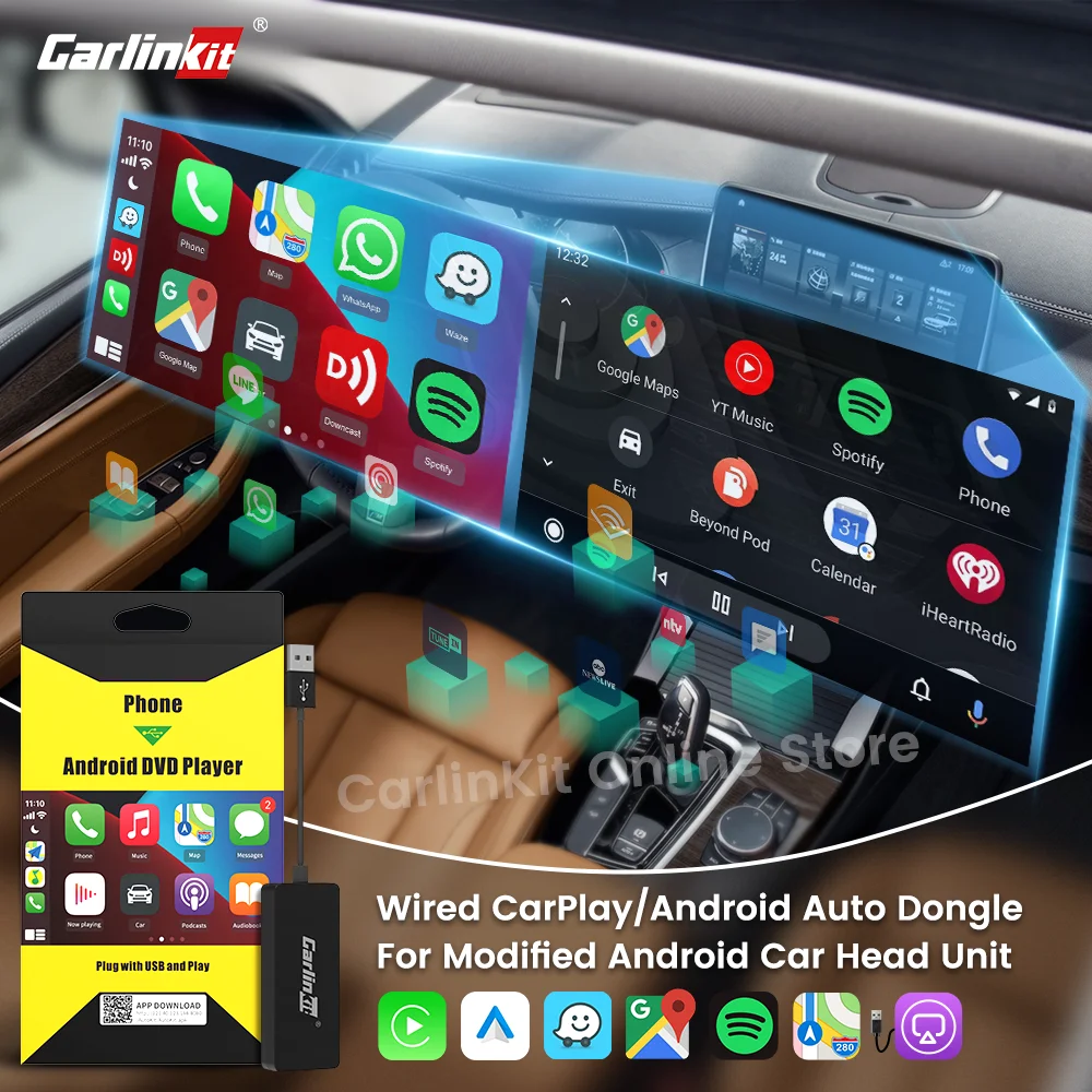 Carlinkit Carplay Android Auto Dongle Screen Mirroring Adpter Per Aftermarket Android Car Radio Head Unit Multimedia