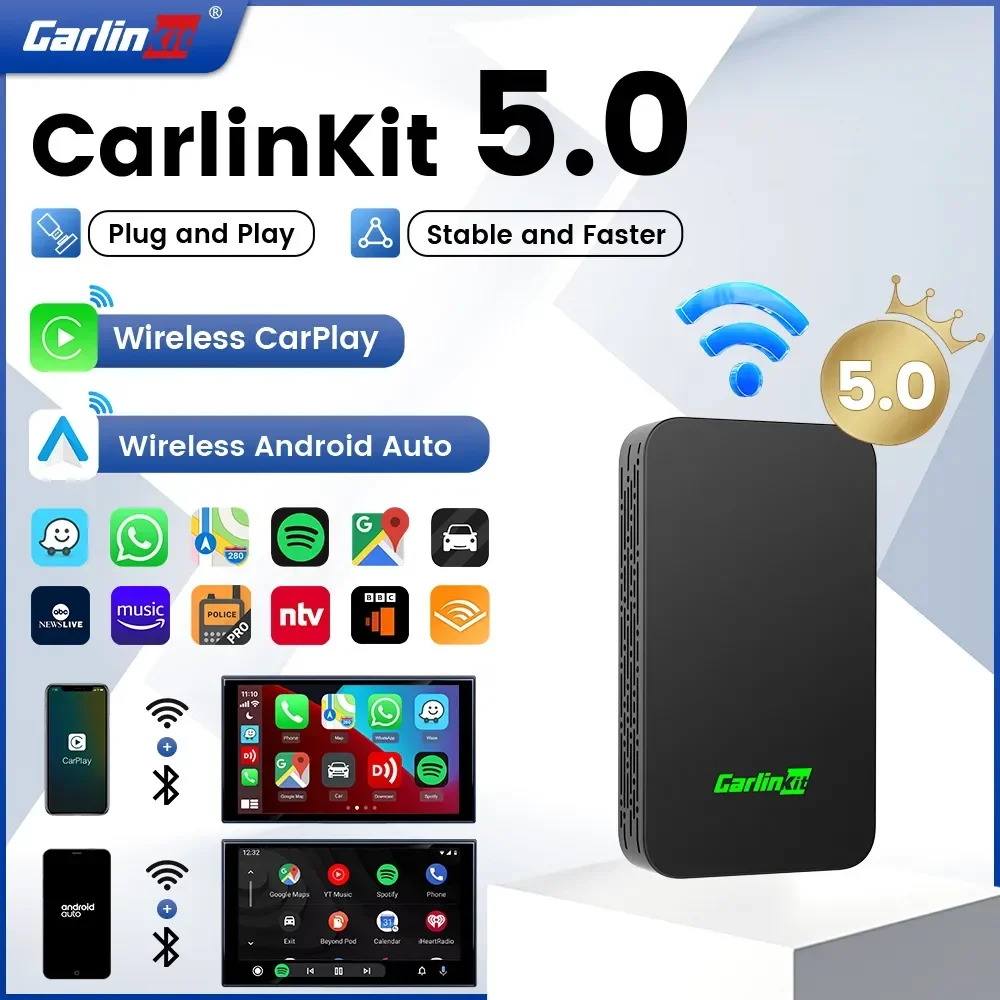 2024 Carlinkit 5.0 2Air Wireless Android Auto Box Portatile Carplay Dongle Wireless Per Autoradio Con Cablato Carplay/Android Auto
