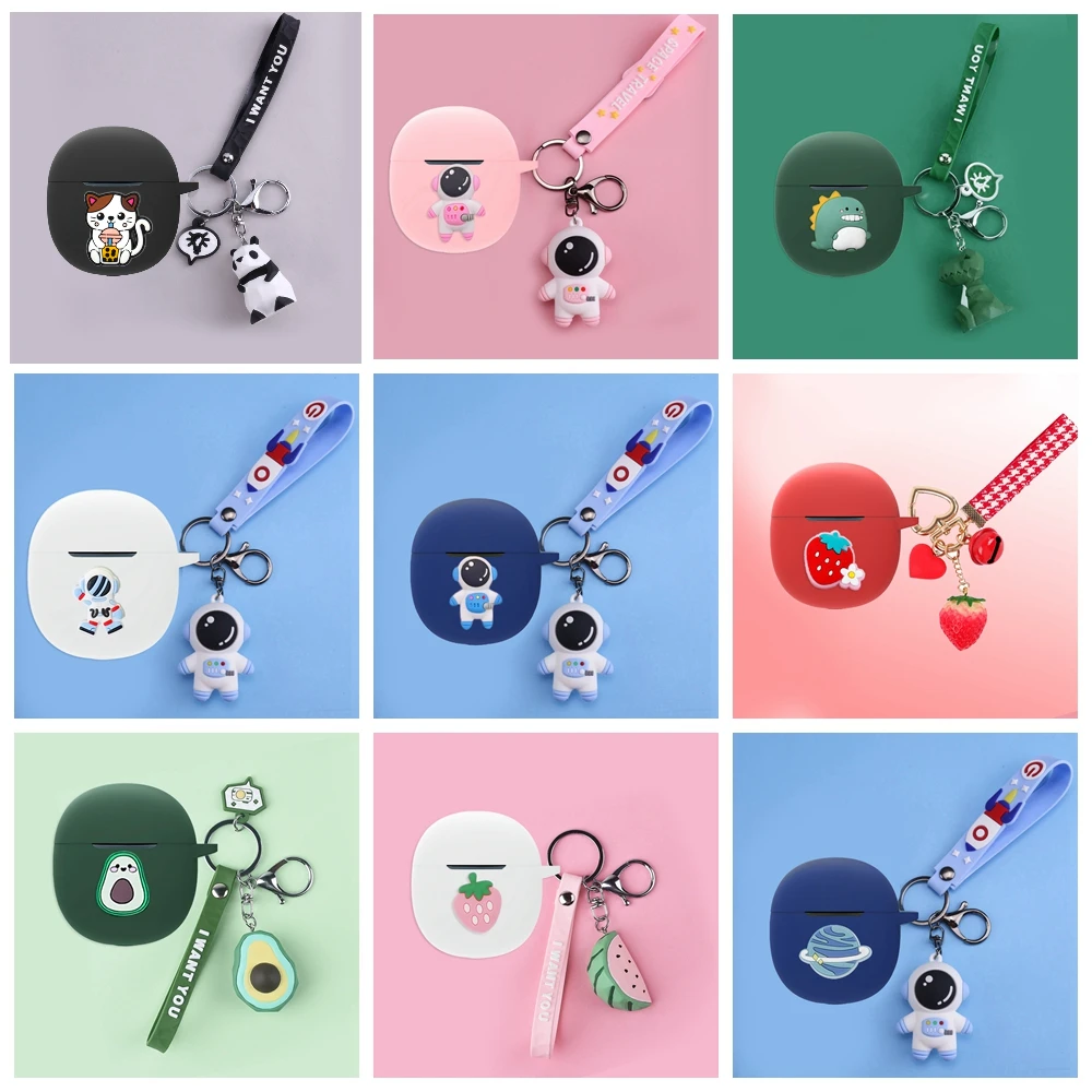 Per Bose Quietcomfort Earbuds Ii Case Cartoon Peach / Avocado Case Earbuds 2 Cute Animal Auricolari In Silicone Cover Fundas
