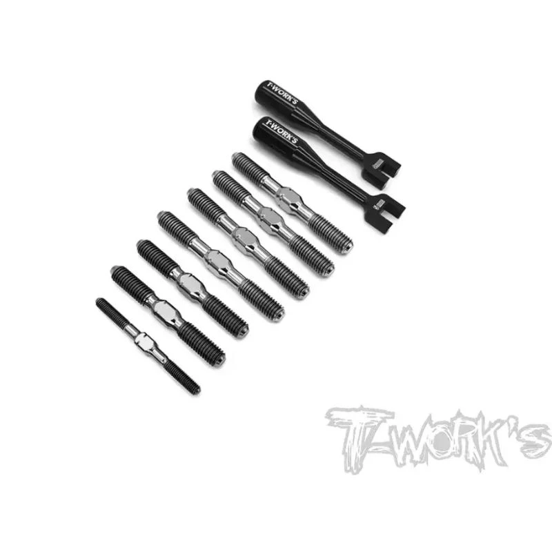 Originale T Works Tb-257 64 Set Di Tenditori In Titanio (Per Serpent Srx8 Pro) Parte Rc Professionale