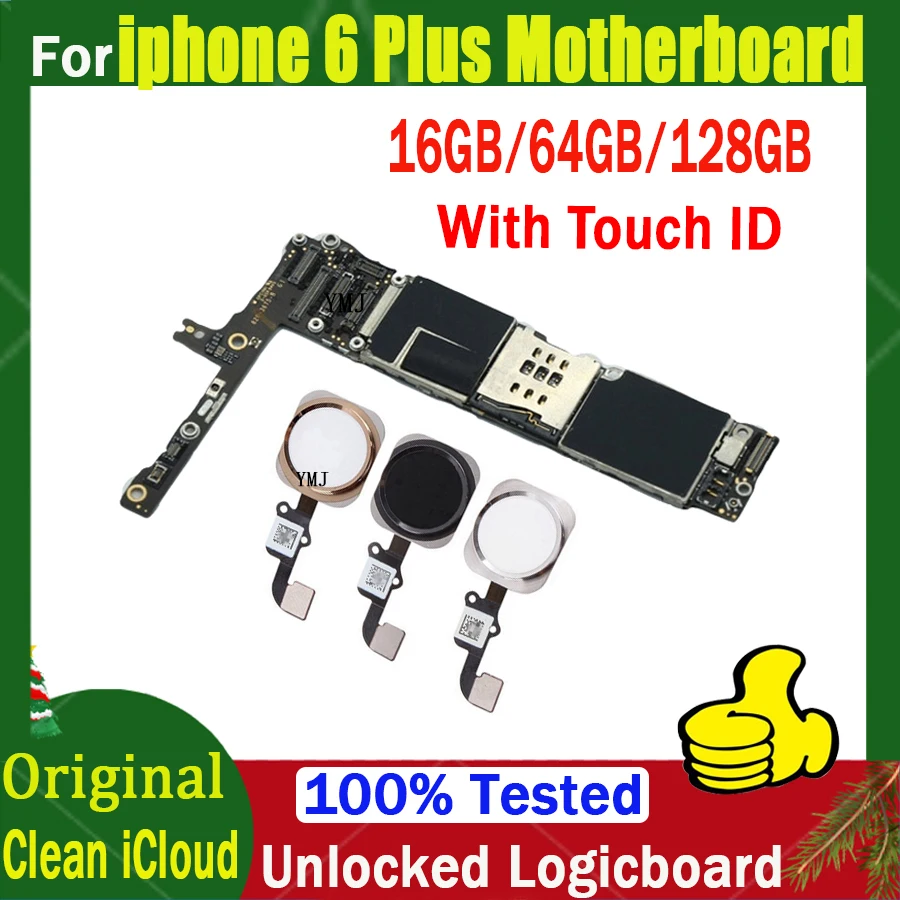 16Gb 64Gb 128Gb Per Scheda Madre Iphone 6 Plus Senza Touch Id/Con Touch Id,100% Originale Sbloccato Per Scheda Madre Iphone 6 Plus