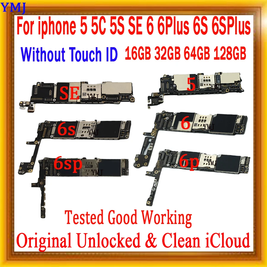 8Gb /16Gb / 32Gb / 64Gb Per Iphone 5 5C 5S Se 6 Plus 6S Plus Scheda Madre Con Sistema Ios Scheda Madre Sbloccata Originale Testata Bene