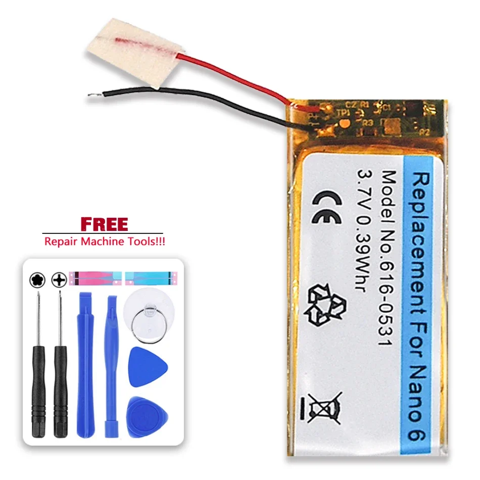 Batteria 616-0229 616-0531 Per Ipod Nano 6 6Th Gen 8Gb 16Gb Nano 4 4Th 7 7Th Gen Mb903Ll 616-0639 Glassic Gen 5 6 7 Th 80 /120 Gb