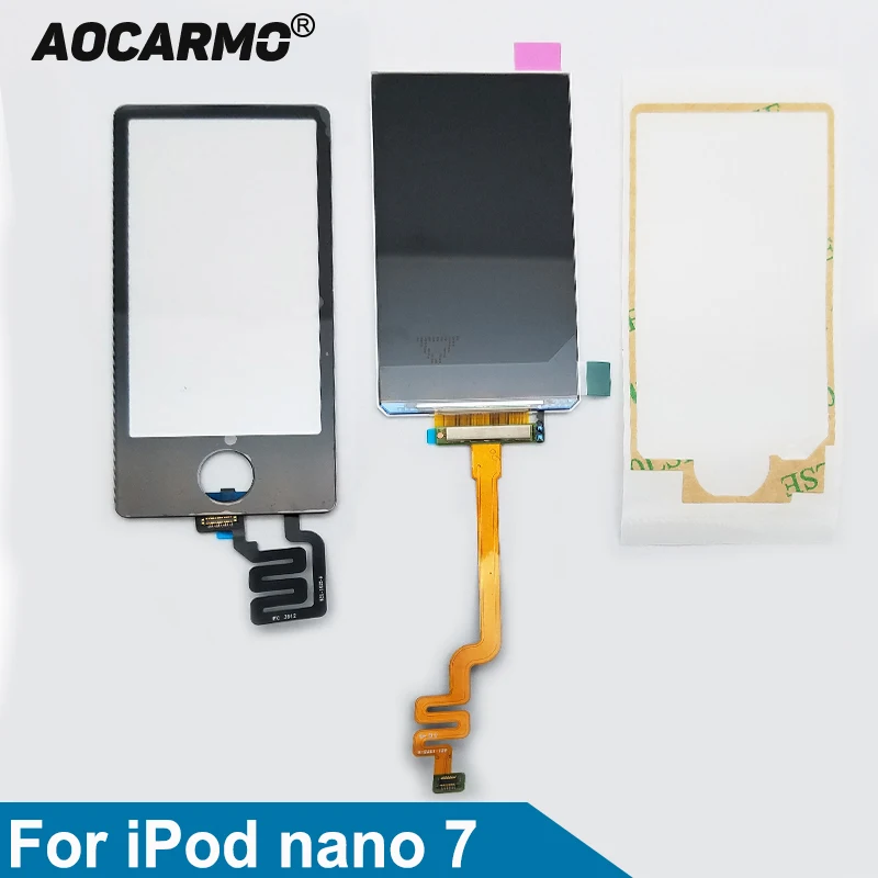 Aocarmo 100% Garanzia Lcd Display Touch Screen Digitizer Con Adesivo Adesivo Per Ipod Nano 7 Gen 7Th 2.5 Pollice Di Ricambio