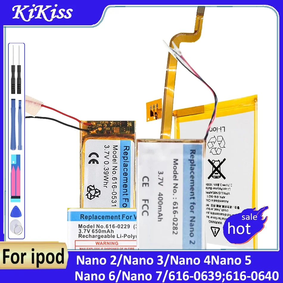 220Mah-400Mah Per La Batteria Di Ipod Nano 2 3 4 5 6 7 4Th 5Th 6Th 7Th 2Nd Generation 2 Gen 2Gen 3Rd 3 Gen 3Gen Nano3 Nano4 Nano5 Nano6