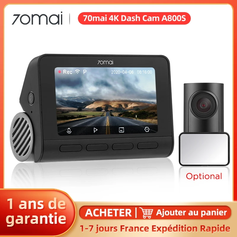 70Mai 4K Dash Cam A800S 140Fov Gps Integrato Adas 70Mai Camera Car Dvr A800S 24H Supporto Per Monitor Di Parcheggio Camma Posteriore O Interna