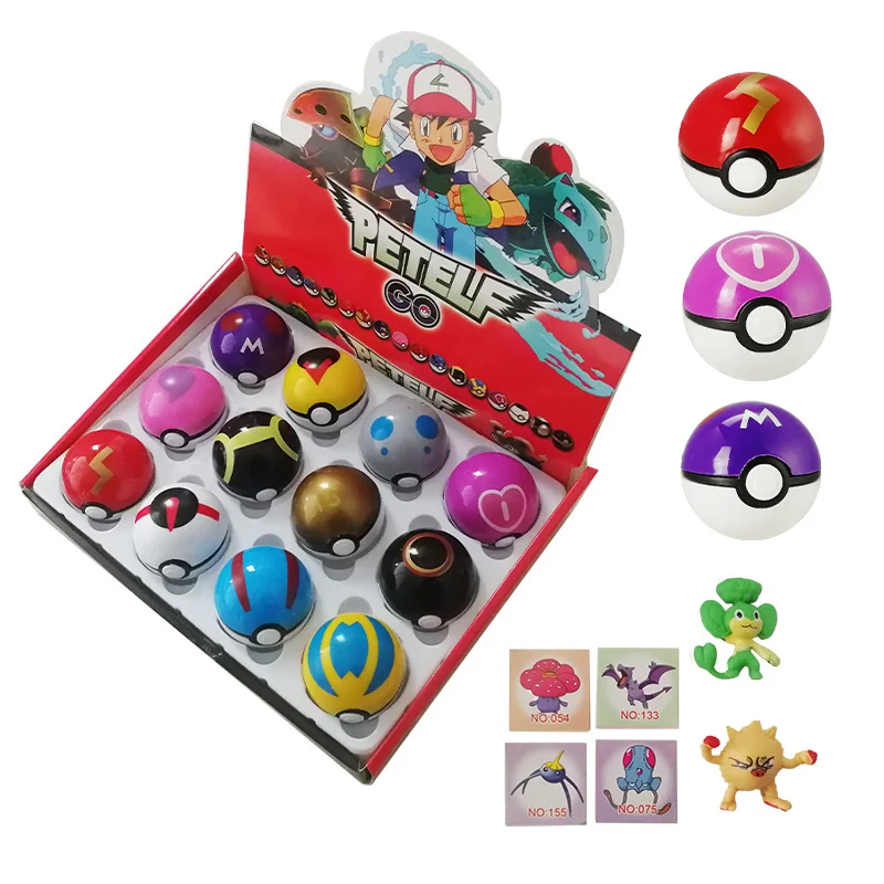 4.5Cm Pokemon Ball Toy Set Pokeball Action Figure Game Poke Ball Card Love Beach Cherish Master Gs Dream Ultra Luxury Kids Gift
