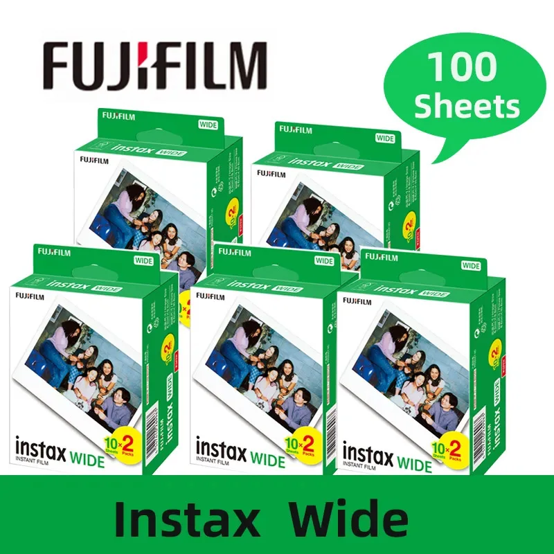 10-100 Fogli Fujifilm Fuji Instax Instant 5 Pollici Wide Film Bianco Per Fuji Instant Camera 300/200/210/100/500Af Photo Paper