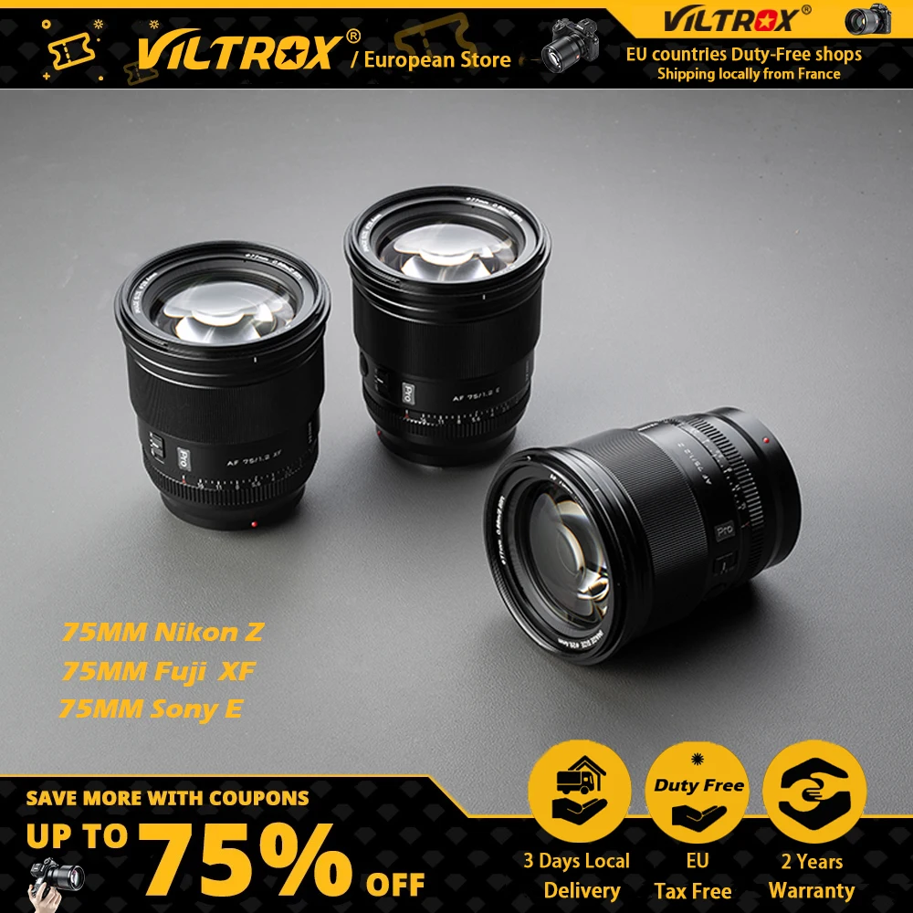 Viltrox 75Mm F1.2 Sony E Nikon Z Fuji X Lens Messa A Fuoco Automatica Ritratto Ad Ampia Apertura Aps-C Per Obiettivo Fotocamera Fujifilm Sony Nikon Mo