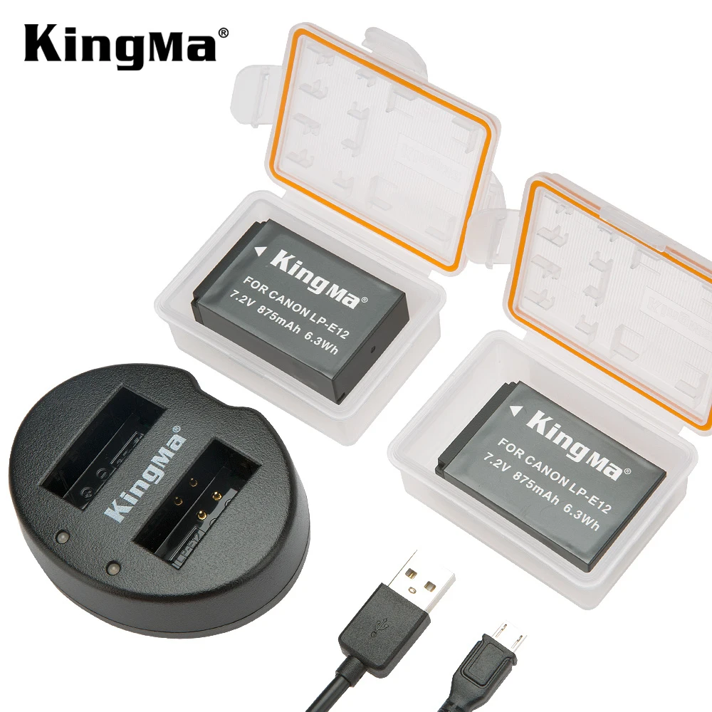 Kingma Lp-E12 Lpe12 Batteria Dual Usb Charger Kit Per Canon 100D M2 M M50 Mark Ii M50 M200 M100 M10 Kiss X7 Sx70Hs Lp E12 Batteria