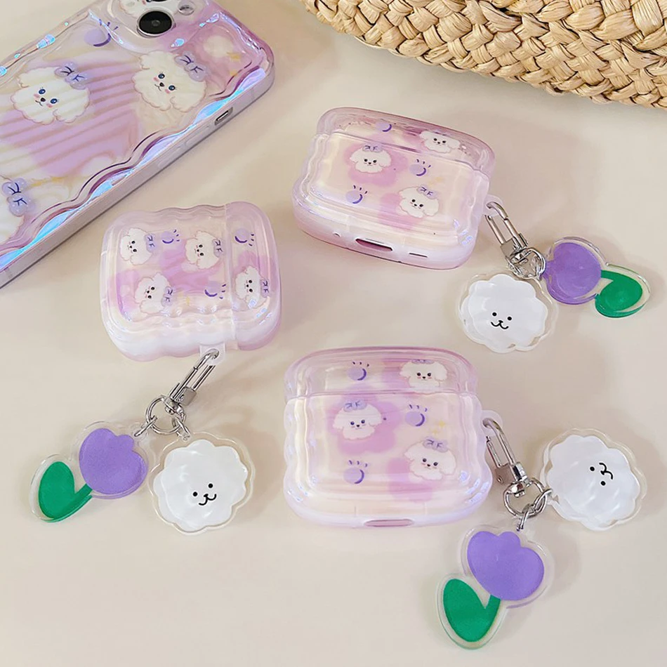 Cartoon For Airpods Pro 2 3 Custodia Cute Dogs Flower Custodia Per Auricolari Airpods Pro Silicone Protect Airpods2 Cover Per Auricolari Airpod3