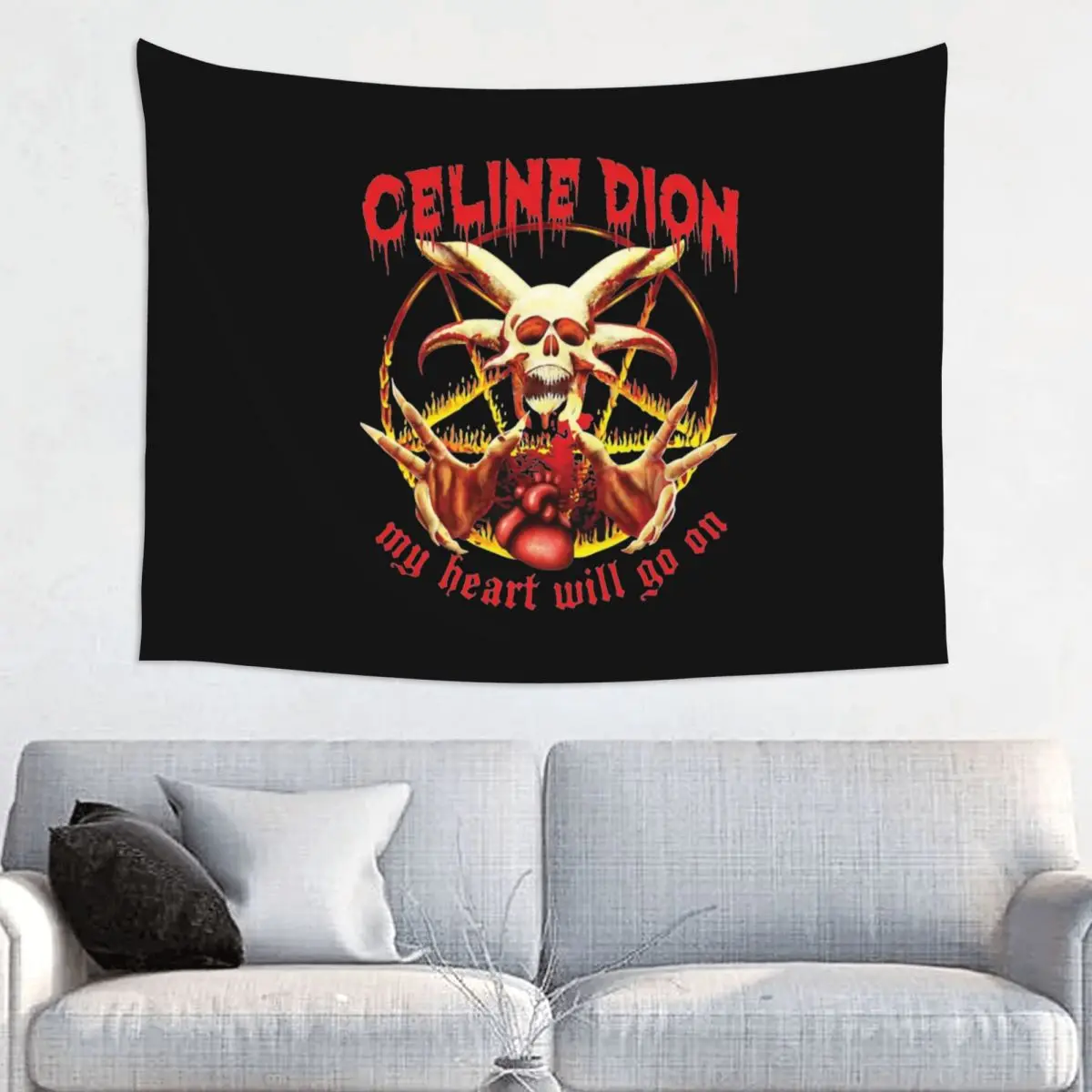 Celine Dion My Heart Will Go On Metal Tapestry Wall Hanging Hippie Fabric Wall Tapestry Titanic Rock Boho Wall Decor Tapiz