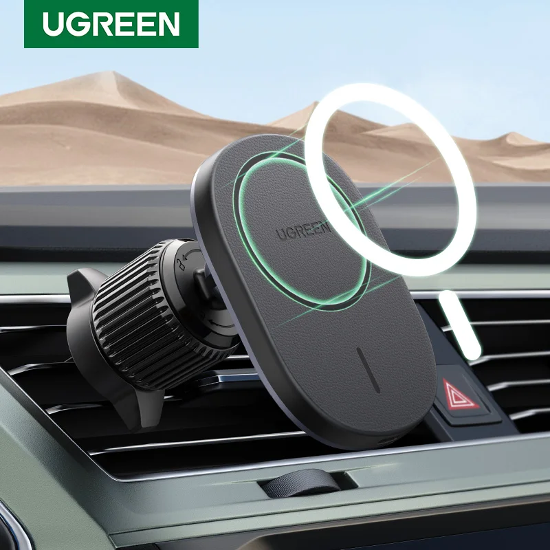 Supporto Per Telefono Con Caricatore Wireless Per Auto Magnetico Ugreen Per Iphone 15 14 13 12 Pro Max Ricarica Per Caricabatteria Da Auto Magsafe 7.5