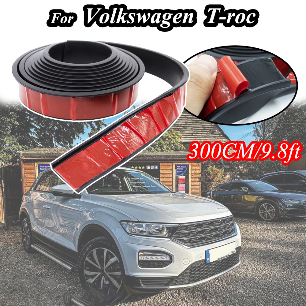 Allarga Il Corpo Fender Flare Car Trunk Wheel Sopracciglio Protector Lip Wheelarch Guard Trim Arch Extender Seal Strip Scratch Per Vw T-Roc