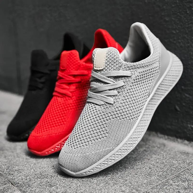 Big Size Low Air Mesh Scarpe Sportive Da Corsa Da Uomo Sneakers Da Uomo Cheap Man Sports Grigio Rosso Nero Runner Fitness Racing Flat Gmb-2147