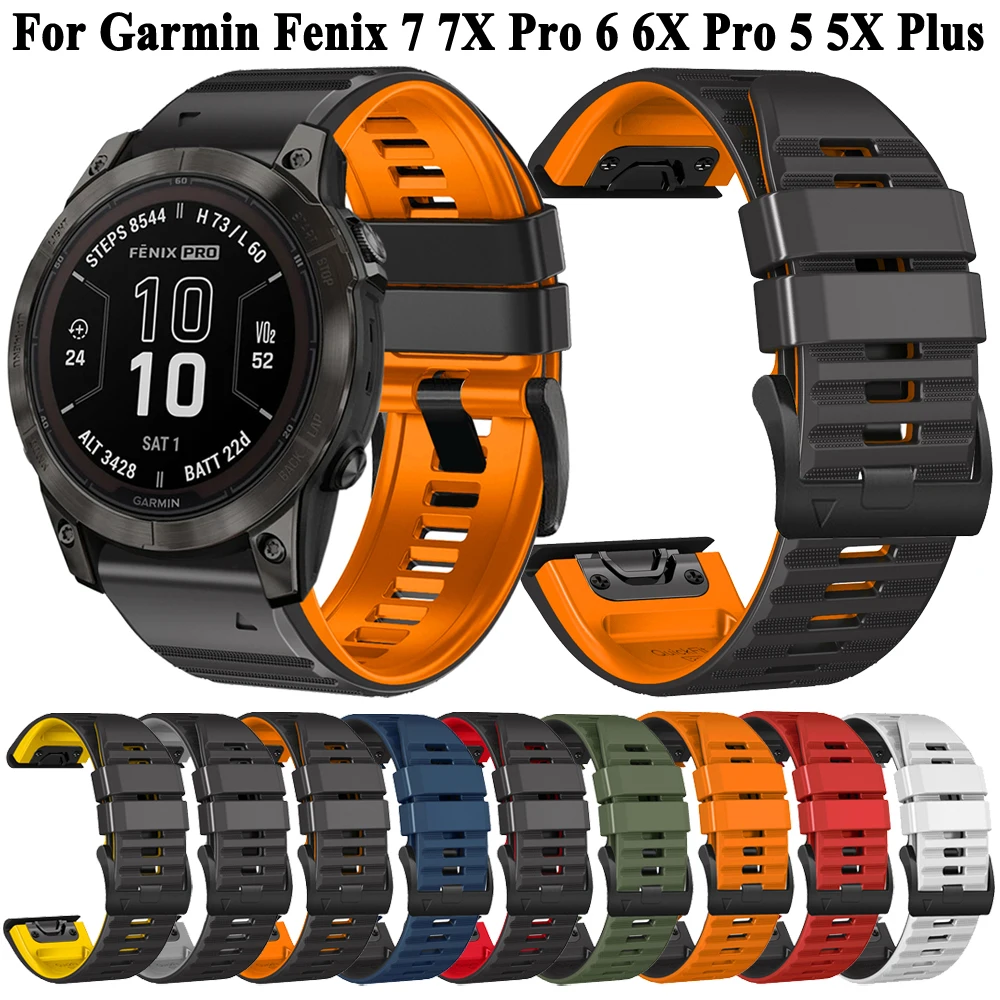 Cinturino Per Orologio In Silicone Da 26Mm 22Mm Per Garmin Fenix 7X Pro/Fenix 7 Pro/Fenix 6 Pro/Fenix 6X Pro/Fenix 5X Plus/Fenix 5 Plus Bracciale