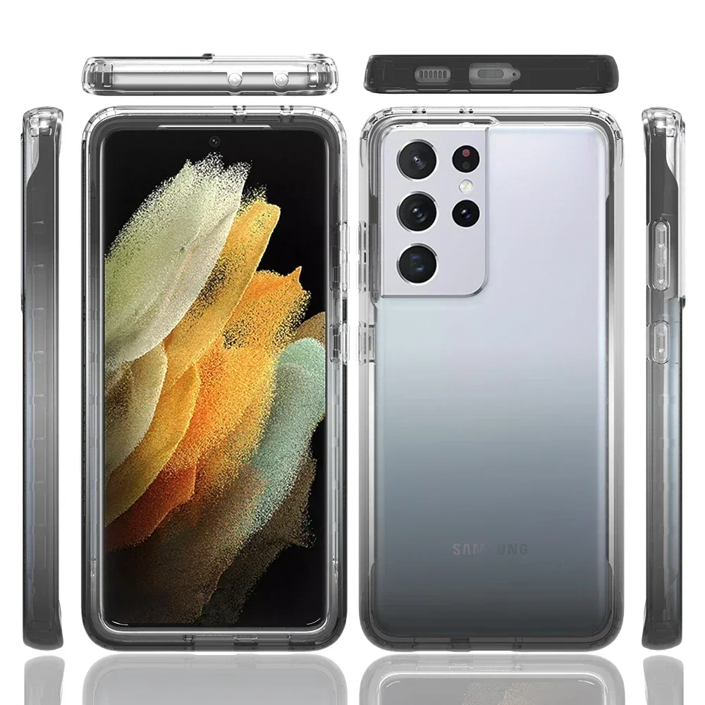 S24 S23 S 21 S22 Ultra 5G Crystal Case Gradient Back Panel 360 Protect Per Samsung Galaxy S21 Fe 22 Plus 24 S 23 + Paraurti