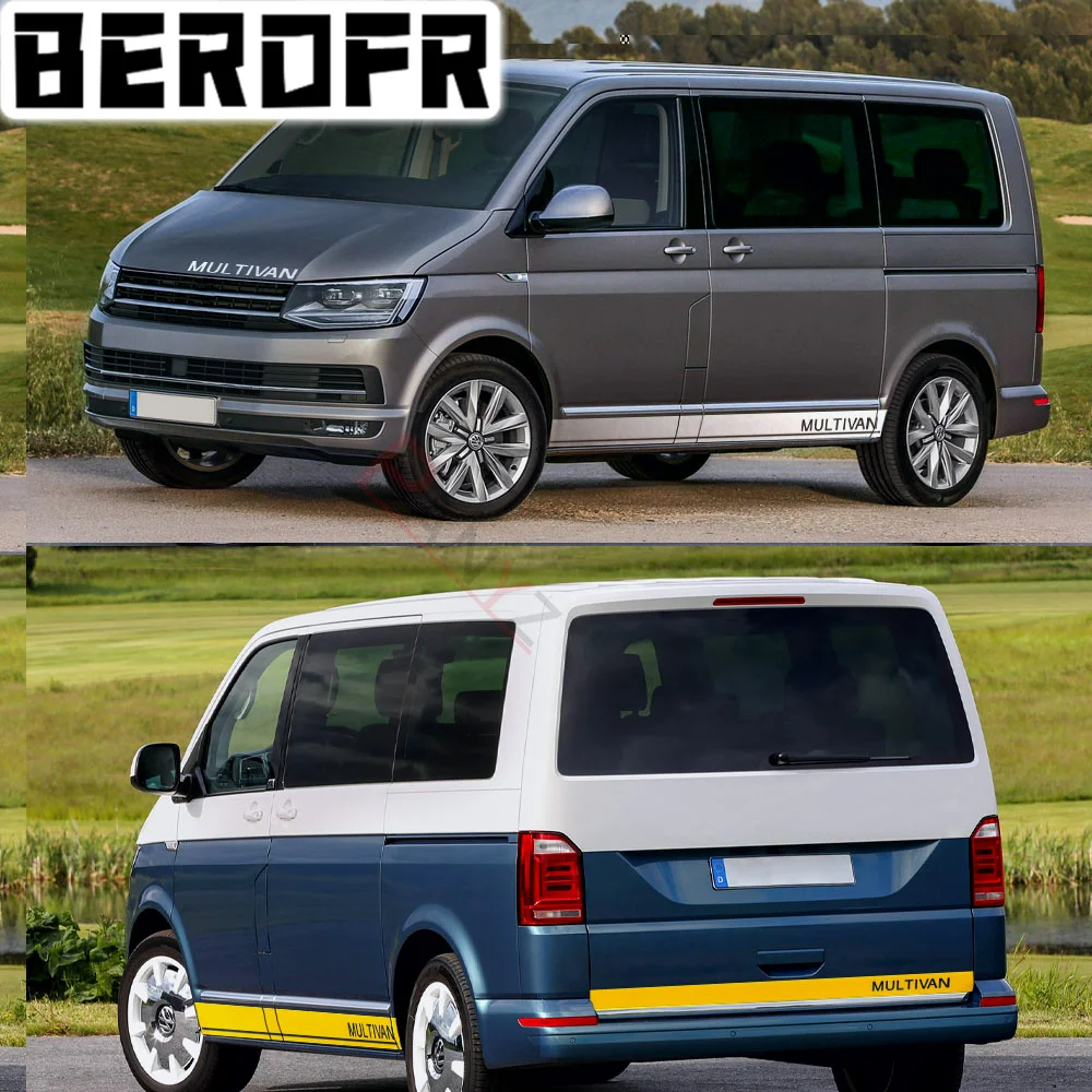 4Pcs Car Hood Side Rear Door Line Stickers Per Volkswagen Vw Multivan T4 T5 T6 Transporter Accessori Camper Van Decalcomanie In Vinile