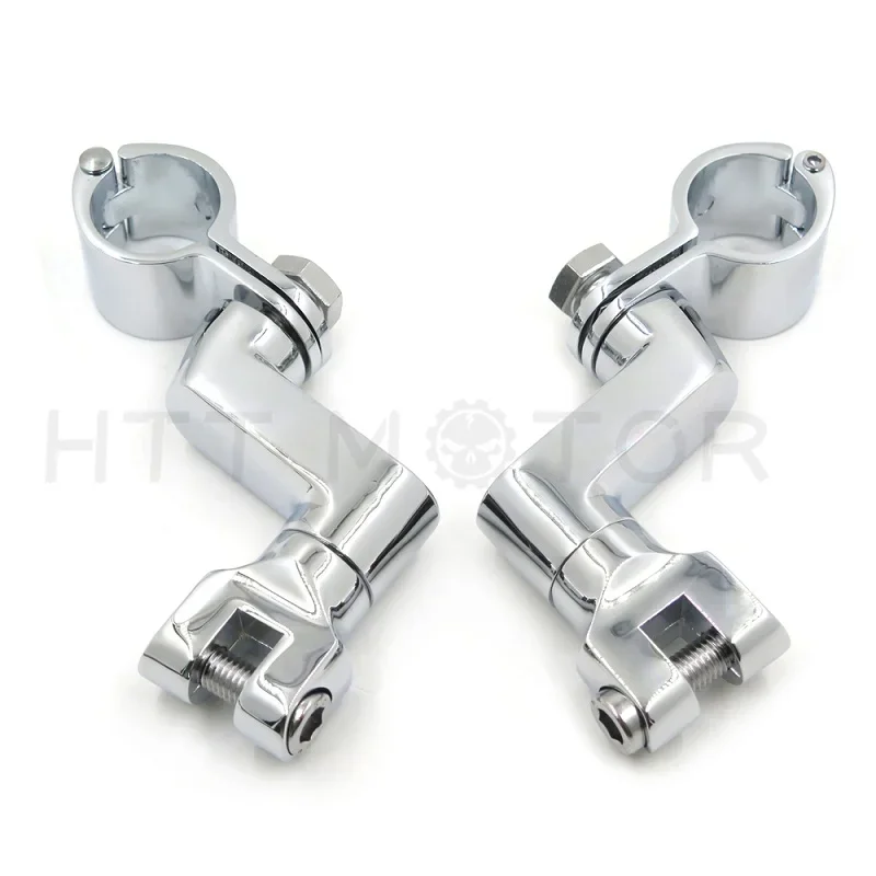 Aftermarket Spedizione Gratuita Parti Del Motociclo Kuryakyn Chrome Longhorn Offset Peg Mounts 1 "Magnum Morsetto Rapido Per Harley