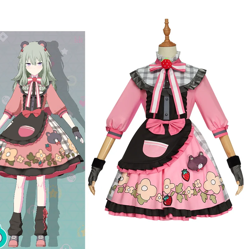 Progetto Sekai Colorful Stage Prow Kusanagi Nene Costume Cosplay Ninerob Little Strawberry Pink Dress Custom Made