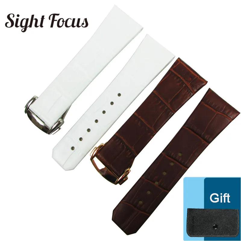 17Mm 23Mm Cinturino In Pelle Sottile Per Omega Watch Constellation Double Eagle Straps Braccialetti Per Orologi Da Polso Cinture Nere Marroni Reloj