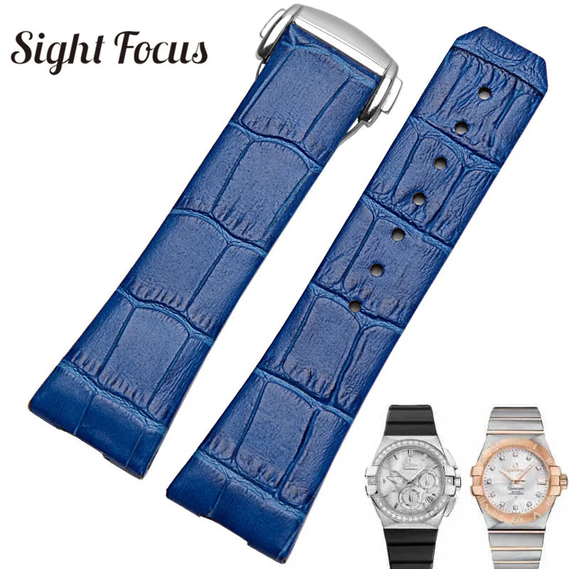 17Mm (Concavo 7Mm) 23Mm (Concavo 9.5Mm) Cinturini In Pelle Da Donna Per Omega Watch Constellation Double Eagle Cinturini Bracciale Cintura