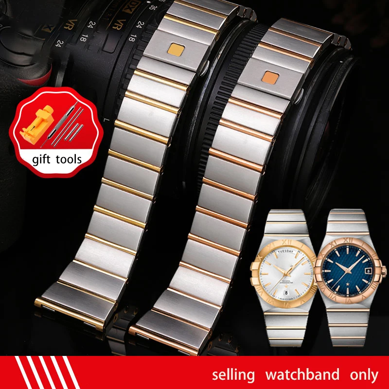 17Mm 23Mm 25Mm Per Omega Steel Watch Band Constellation Strap Double Eagle Series Wristband Uomo E Donna Bracciali Catena Dell'Orologio
