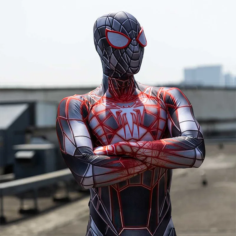 Ps5 Programmabile Spiderman Cosplay Miles Morales Costume Spandex Costume Di Halloween Superhero Body Zentai Suits Adult Kids
