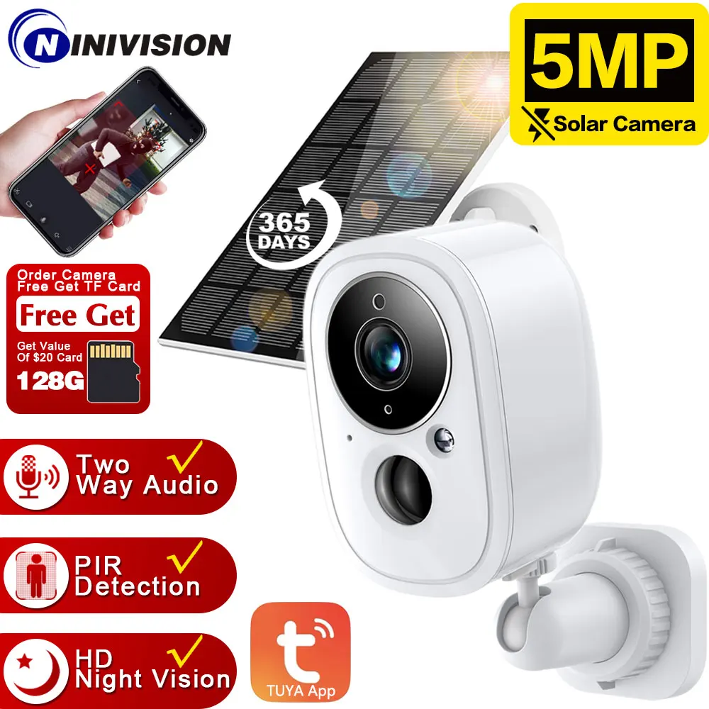 5Mp Wifi Solar Tuya Board Telecamera Esterna Pir Rilevamento Del Movimento Umano Sicurezza Della Batteria Cctv Telecamere Di Sorveglianza Grandangolar