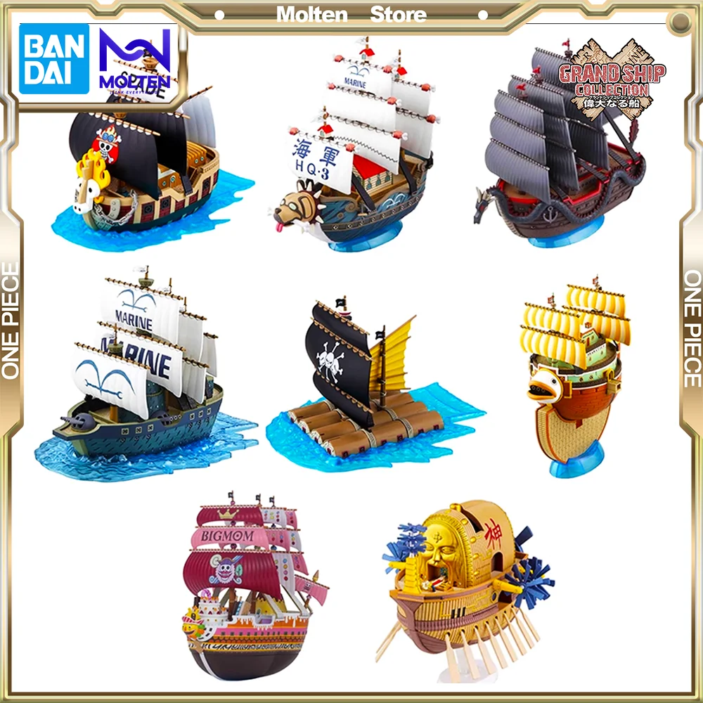 Bandai One Piece Grand Ship Collection Going Merry Thousand Sunny Red Force Big Mom Pirates Ship Anime Action Figure Model Kit