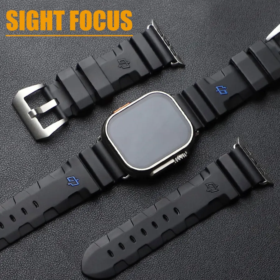 Cinturino In Gomma Per Apple Watch Panerai Cinturino Sommergibile 8 Ultra 49Mm 45Mm 41Mm Braccialetto Apple 44Mm 40M 42Mm 38Mm Iwatch 7 6 Se 5