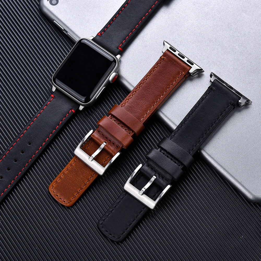 Cinturino Per Orologio In Pelle Di Vitello Per Cinturino Apple Watch 44Mm 38Mm 42Mm 49Mm Apple Watch Ultra Bands Wristband Leather Iwatch Bracciale
