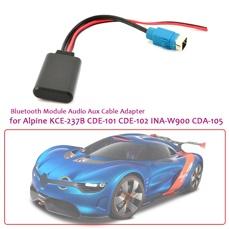 Car Stereo Bluetooth Aux Cavo Adattatore Audio Senza Fili Filo Per Alpine Kce-237B Cde-101 Cde-102 Ina-W900 Cda-105