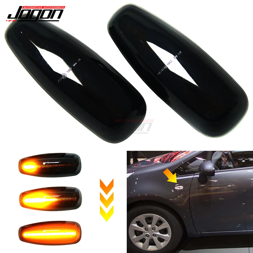 2Pcs Led Dynamic Sequential Blinker Side Marker Lights Per Kia Pro Ceed Estate Rio 3 Hatchback Saloon Hyundai I30 Azera Elantra