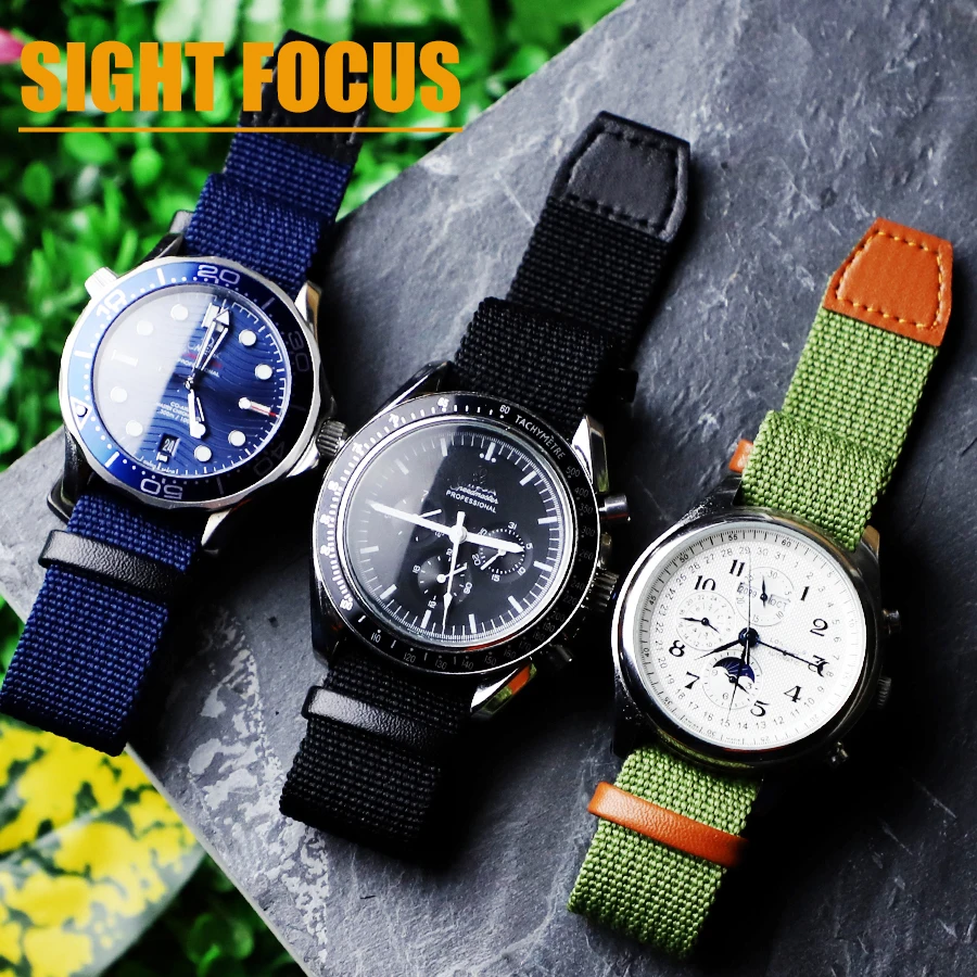 20Mm 22Mm Nylon Canvas Zulu Nato Cinturino Per Orologio Per Omega Rolex Citizen Cinturino Lungo Seiko Tudor Iwc Hamilton Samsung Band