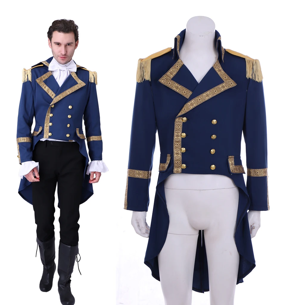 18Th Century Alexander Hamilton Officer Costume Da Uomo Giacca Militare Coloniale Uniforme Musical Stage Performance Tailcoat