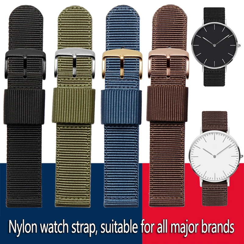 Cinturino In Nylon Intrecciato Per Dw Citizen Hamilton Seiko Military Snk789 Cinturino Per Orologio 18Mm 20Mm 22Mm Tela Bracciale Da Uomo E Da Donna