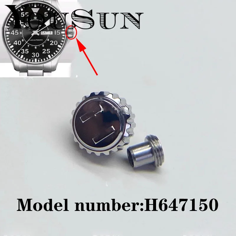 Per Hamilton Khaki Aviation H647150 Accessori Corona Maniglia Testa Orologio