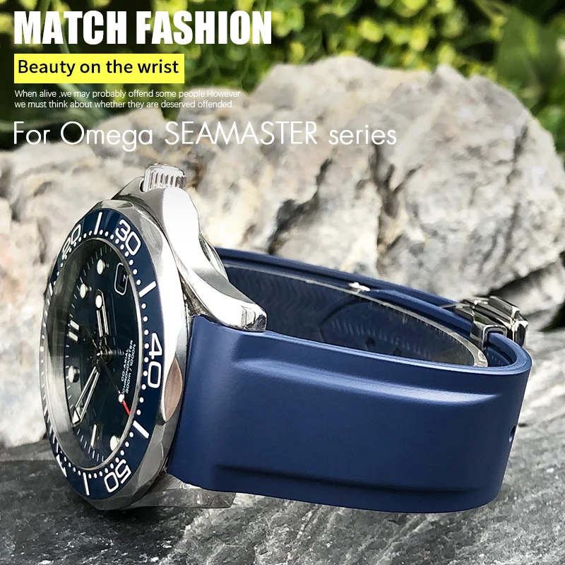 Cinturini In Gomma 19Mm 20Mm 21Mm 22Mm Per Omega Seamaster Planet Ocean Per Certina Seiko Hamilton Cinturino Sportivo Impermeabile