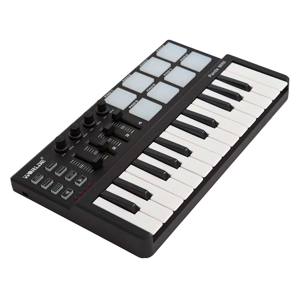 %De Pandamini Tastiera Midi Tastiera Midi Per Pianoforte Drum Mini Tastiera Usb A 25 Tasti E Drum Pad Controller Midi 2 Style