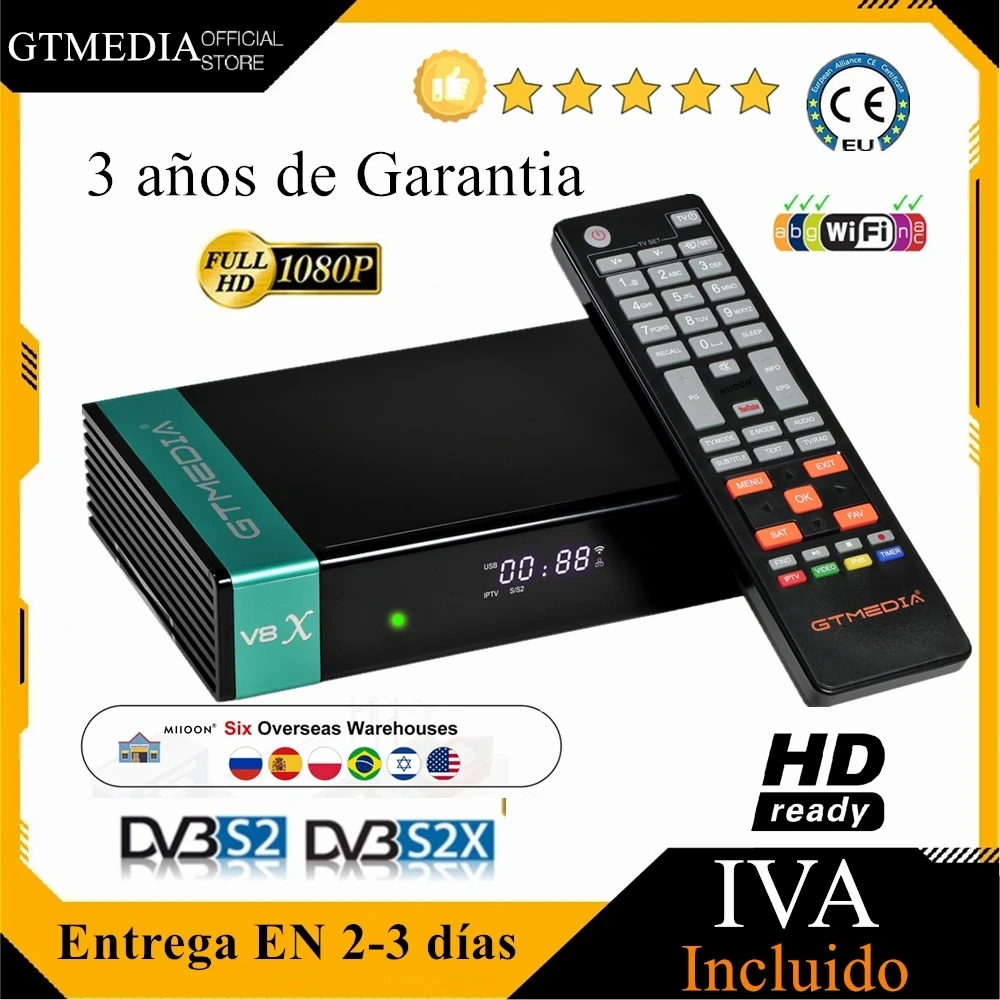 Gtmedia V8X Ricevitore Satellitare Galaxy H.265 Hevc Sat Decoder Supporta Scheda Ca Global Universal Explosion Network Upgrade Tv Box