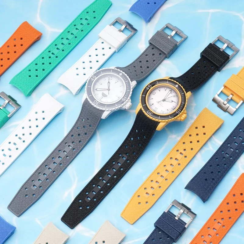 Cinturino In Silicone Per Swatch X Blancpain Per Fifty Fathoms Five Ocean Uomo Donna Fascia Curva Cinturino Sportivo Impermeabile 22Mm