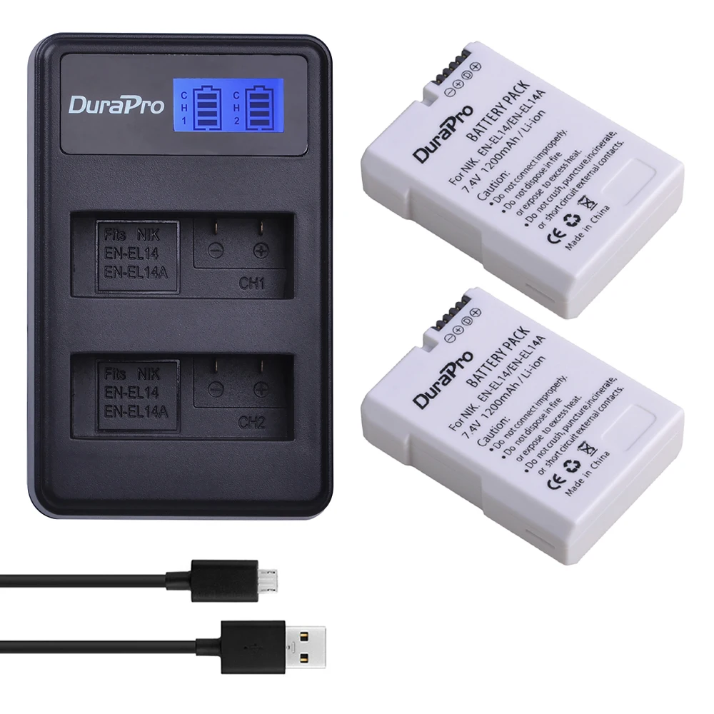 En-El14 En-El14A Bateria En El14 El14 14A El14A Batteria + Caricabatterie Per Nikon D3100 D3200 D3300 D3400 D5100 D5300 D5600 Accessori