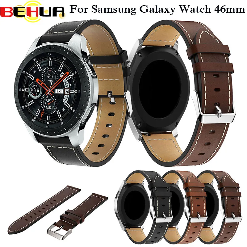 22Mm Cinturino Di Ricambio In Pelle Classico Cinturino Da Polso Per Samsung Galaxy Watch 3 45Mm 46Mm Sm-R800 Smartwatch Wristband