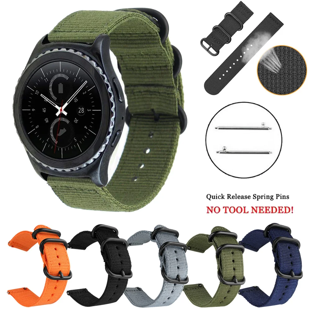 Cinturino In Nylon Gear S3 Frontier Classic Per Samsung Galaxy Watch 46Mm 46 Sm-R800 Cinturino Smart Watch Per Gear S3 Smart Watch