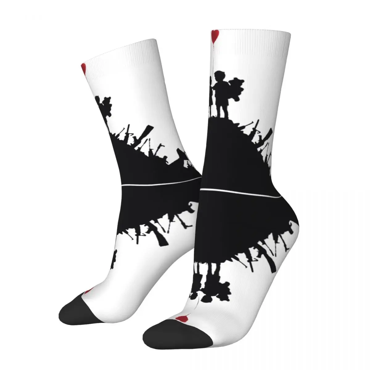 Banksy Kids On Guns Merch Crew Socks Cozy Sport Crew Socks Soft For Women'S Gift Idea