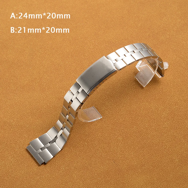 Cinturino In Acciaio Inossidabile Argento Da 20Mm Per Orologio Bullhead Seiko Fish Bone Z040S