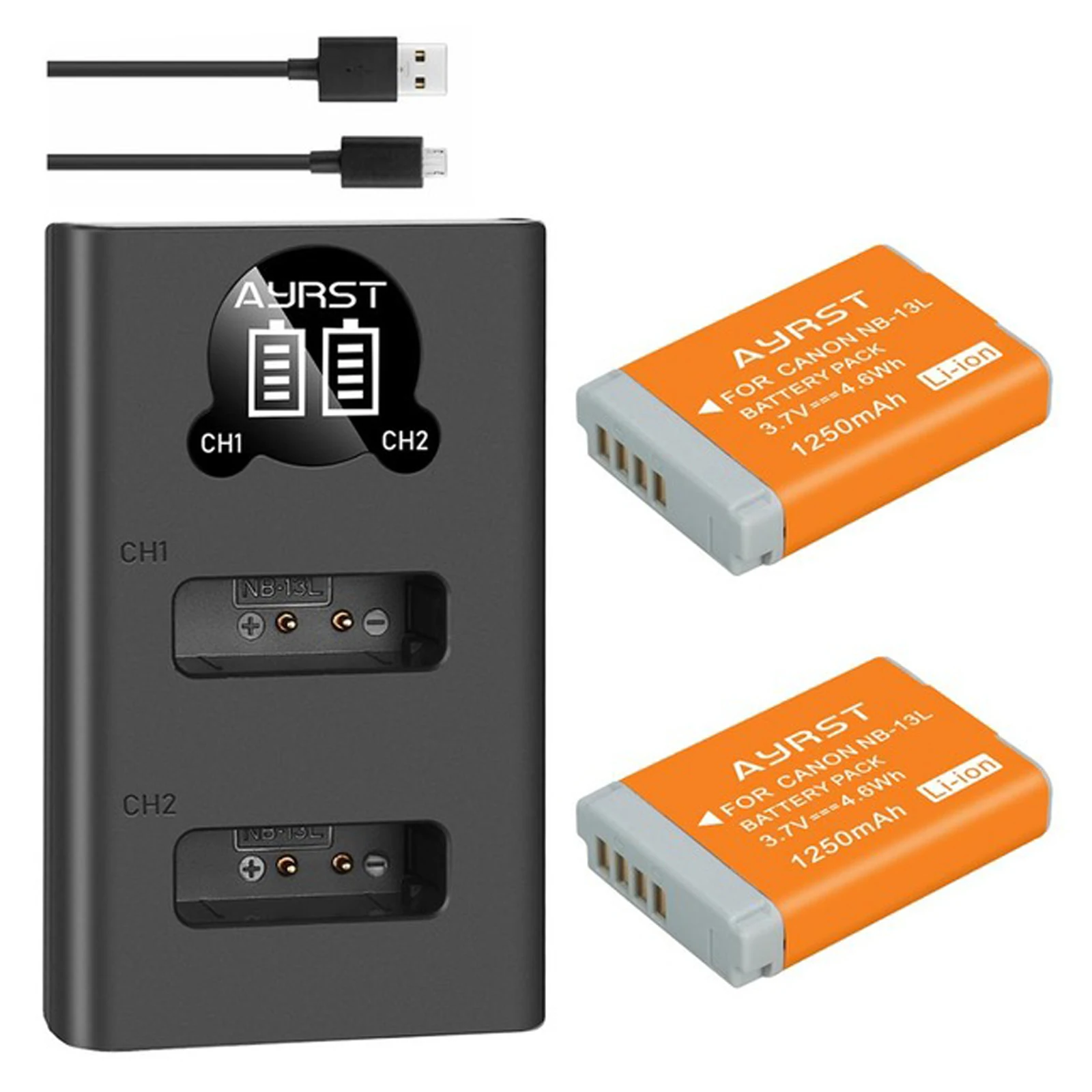 2 Pezzi 1250Mah Nb-13L Nb 13L Caricabatterie Doppio Per Canon G7X G9X G5X G7X Mark Ii G9X Mark Ii Sx620 Hs Sx720 Hs Camera