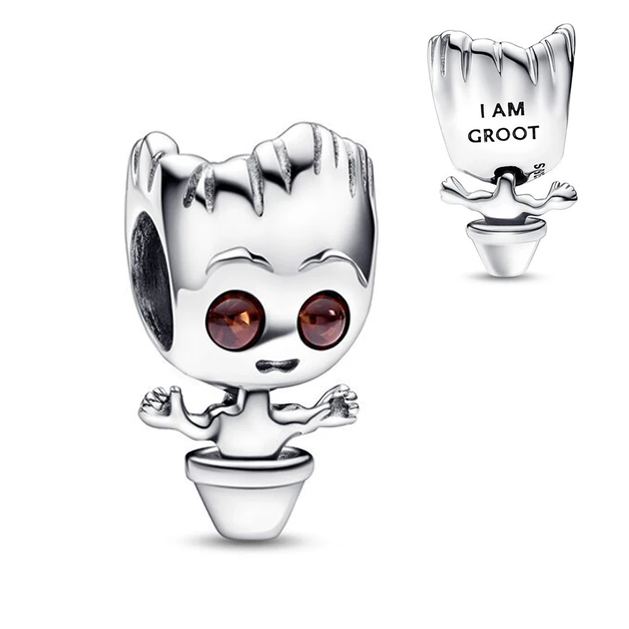 Galaxy Guard Dancing Groot Charm Bead Fit Original Pandora Bracciale Fai Da Te Donna Gioielli Carini Regalo